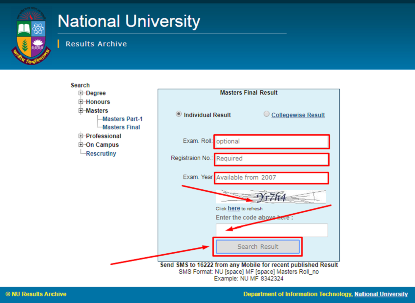 NU Masters result 2019